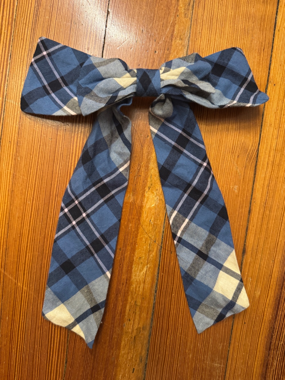 LoveShackFancy Hair Bow in Blue Plaid